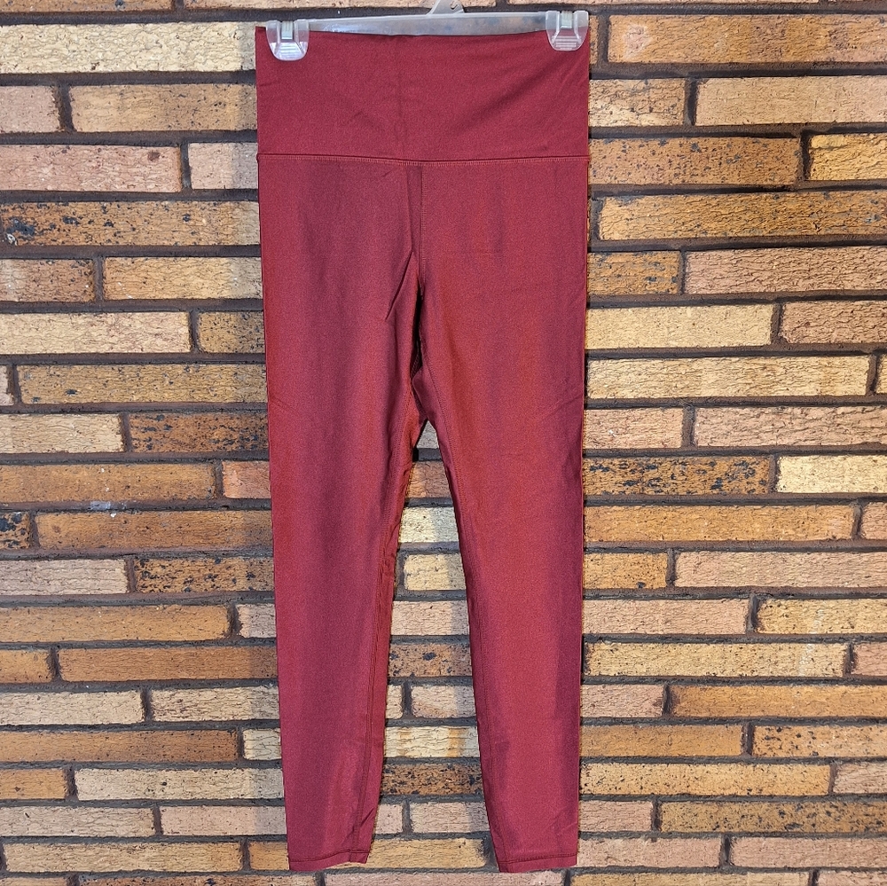Athleta Small Maroon Red Elation Shine Tight Leggings